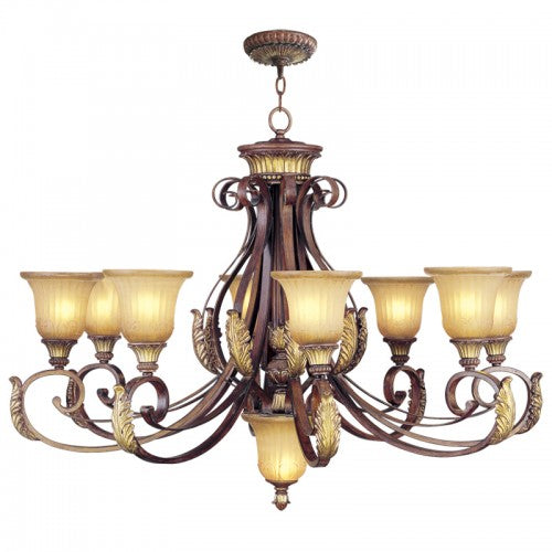 9 Light Verona Bronze Chandelier Chandelier Livex