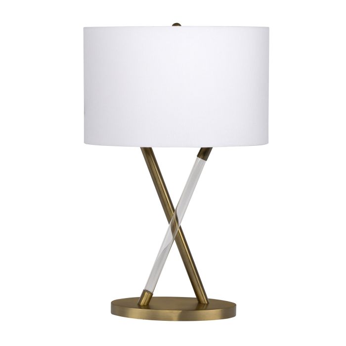 1 Light Metal/Acrylic Base Table Lamp in Satin Brass