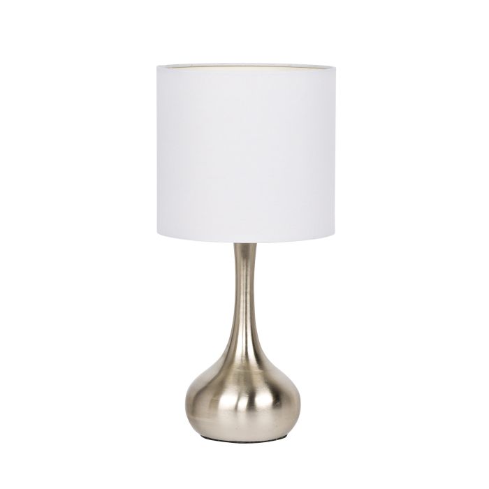 1 Light Metal Base Table Lamp in Brushed Polished Nickel