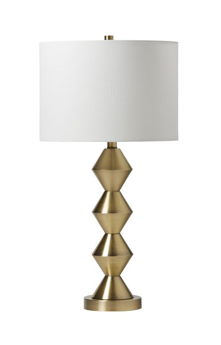 1 Light Plated Metal Base Table Lamp in Antique Brass