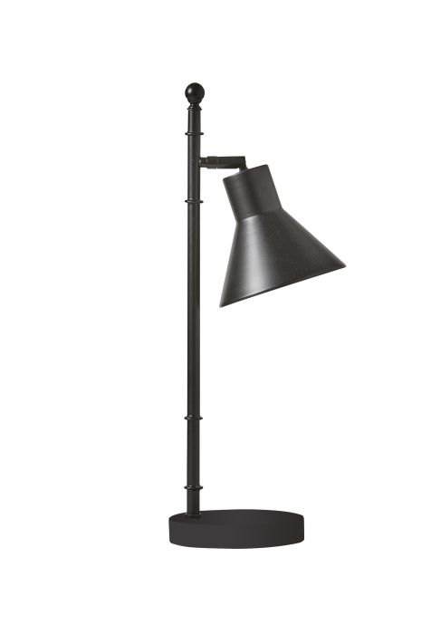 1 Light Metal Base Table Lamp w/ Adjustable Shade & USB in Flat Black