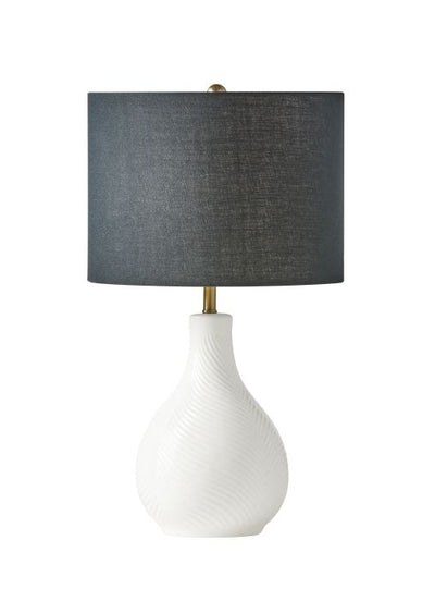 1 Light Ceramic Base Table Lamp in White