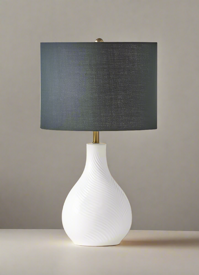 1 Light Ceramic Base Table Lamp in White