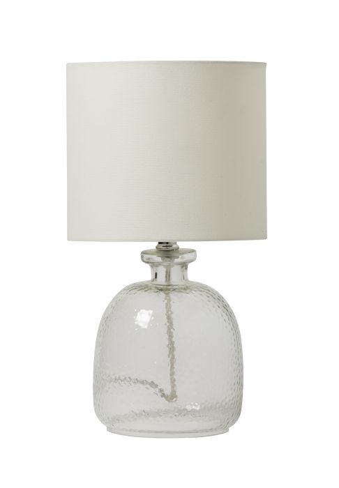 1 Light Textured Clear Glass Base Table Lamp