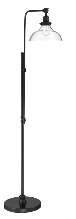 1 Light Metal Base Floor Lamp w/ Adjustable Base in Flat Black Floor Lamp Craftmade