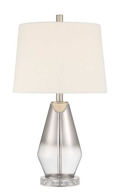 1 Light Glass/Metal Base Table Lamp in Ombre Mercury/Brushed Nickel Table Lamp Craftmade