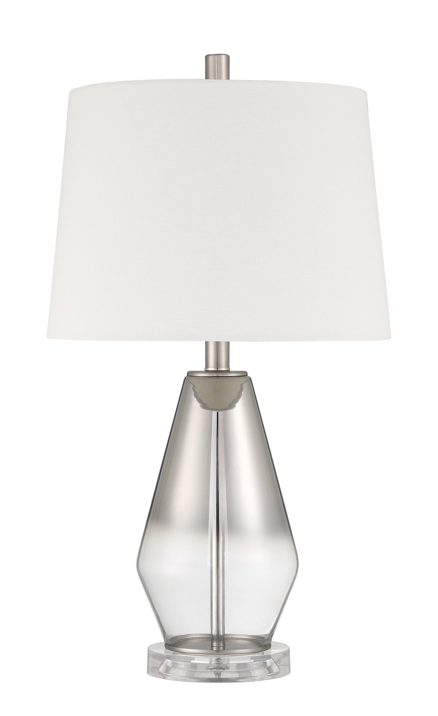 1 Light Glass/Metal Base Table Lamp in Ombre Mercury/Brushed Nickel Table Lamp Craftmade