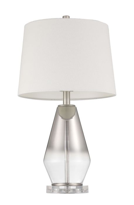 1 Light Glass/Metal Base Table Lamp in Ombre Mercury/Brushed Nickel Table Lamp Craftmade