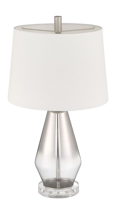 1 Light Glass/Metal Base Table Lamp in Ombre Mercury/Brushed Nickel Table Lamp Craftmade