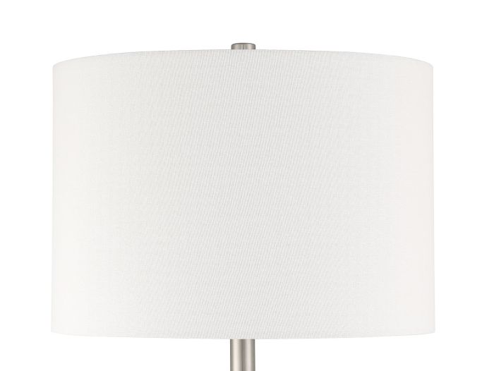 1 Light Glass/Metal Base Table lamp in Fluted Clear Glass/Brushed Polished Nickel