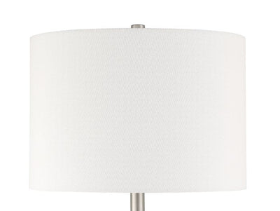 1 Light Glass/Metal Base Table lamp in Fluted Clear Glass/Brushed Polished Nickel