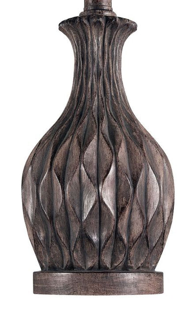 ##Antique Hardware## 1 Light Resin Base Table Lamp in Carved Painted Brown (2 Pack)