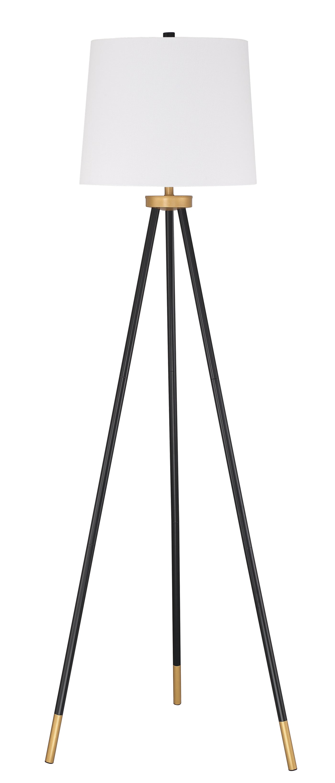 1 Light Metal Tri-Pod Base Floor Lamp in Painted Black/Gold Floor Lamp Craftmade