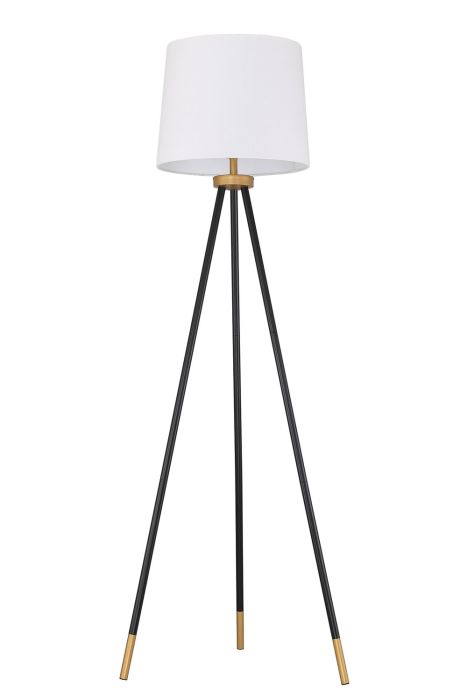 1 Light Metal Tri-Pod Base Floor Lamp in Painted Black/Gold Floor Lamp Craftmade