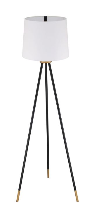 1 Light Metal Tri-Pod Base Floor Lamp in Painted Black/Gold Floor Lamp Craftmade