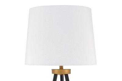##Antique Hardware## 1 Light Metal Tri-Pod Base Floor Lamp in Painted Black/Gold