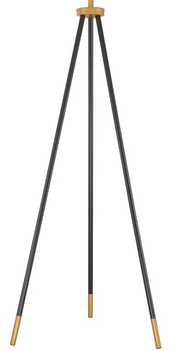 1 Light Metal Tri-Pod Base Floor Lamp in Painted Black/Gold Floor Lamp Craftmade