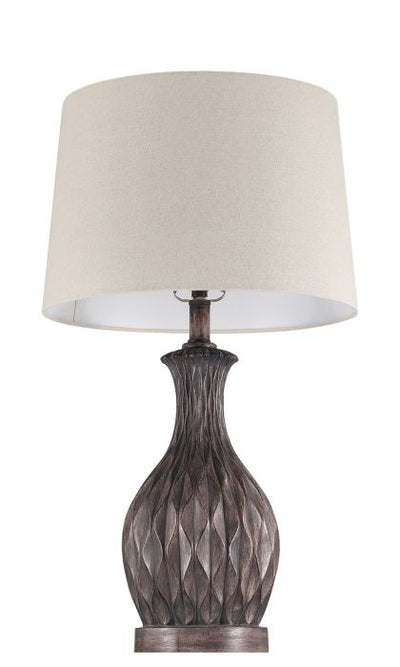 ##Antique Hardware## 1 Light Resin Base Table Lamp in Carved Painted Brown
