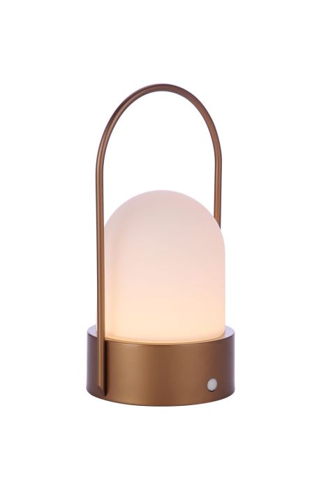 Outdoor Rechargeable Dimmable LED Portable Lamp in Satin Brass (Dome Shade) Rechargeable Lamp Craftmade