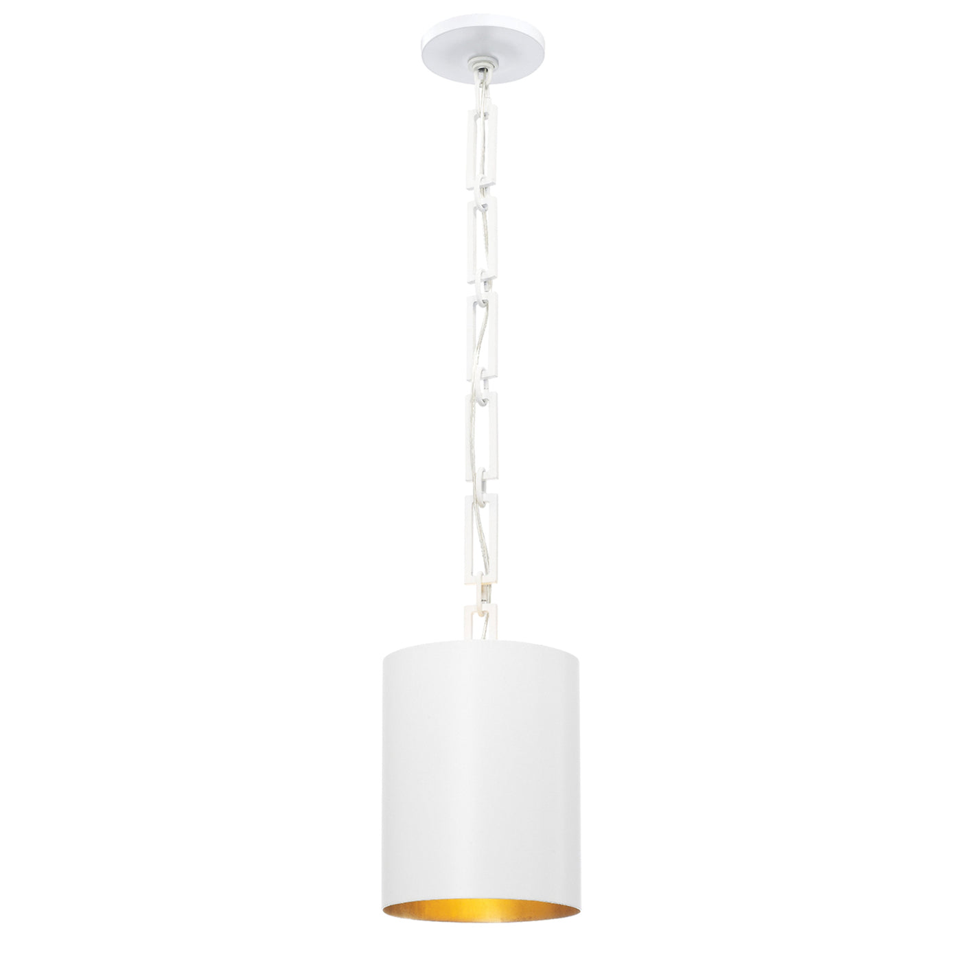 Brian Patrick Flynn Alston 1 Light Matte White + Antique Gold Mini Pendant Pendant Crystorama