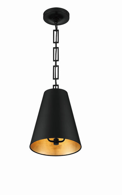 Brian Patrick Flynn Alston 2 Light Matte Black + Antique Gold Mini Pendant Pendant Crystorama