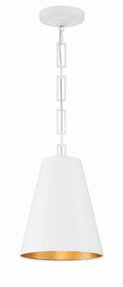 Brian Patrick Flynn Alston 2 Light Matte White + Antique Gold Mini Pendant Pendant Crystorama