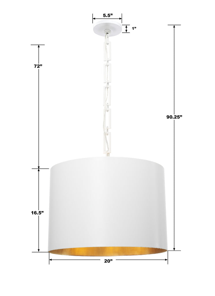 Brian Patrick Flynn Alston 6 Light Matte White + Antique Gold Chandelier Chandelier Crystorama