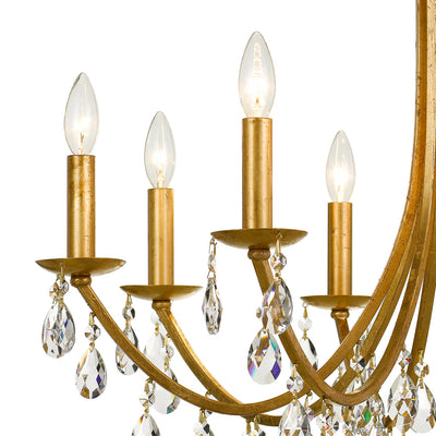 Bridgehampton 8 Light Hand Cut Crystal Antique Gold Chandelier Chandelier Crystorama