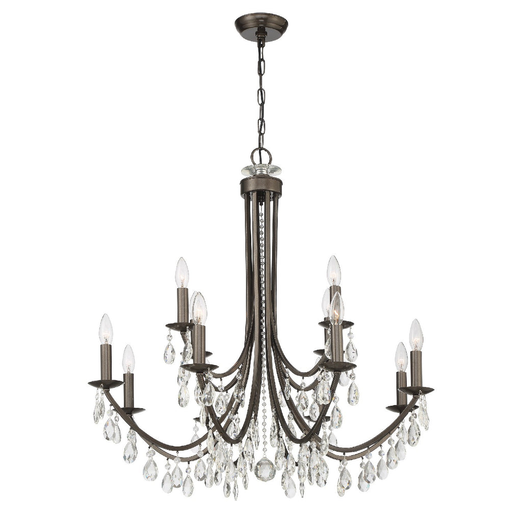 Bridgehampton 12 Light Spectra Crystal Vibrant Bronze Chandelier Chandelier Crystorama