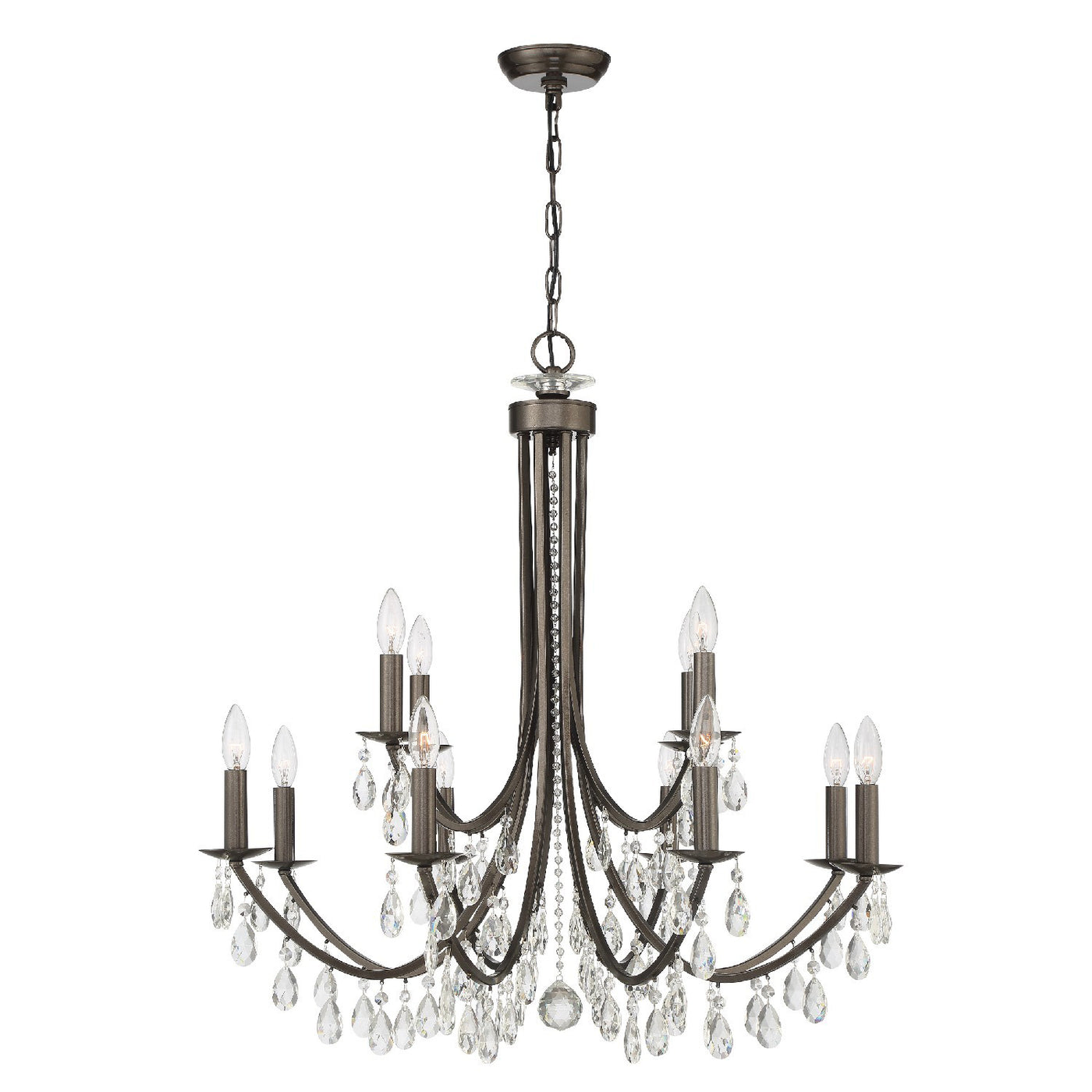 Bridgehampton 12 Light Swarovski Strass Crystal Vibrant Bronze Chandelier Chandelier Crystorama