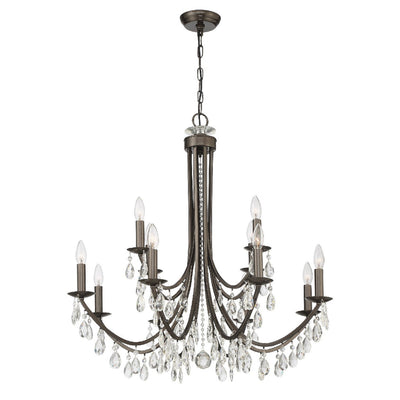 Bridgehampton 12 Light Swarovski Strass Crystal Vibrant Bronze Chandelier Chandelier Crystorama