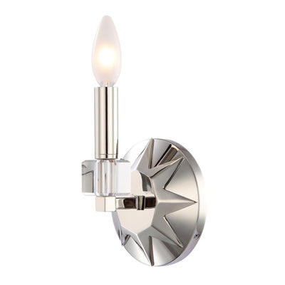 Carson 1 Light Polished Nickel Sconce Wall Sconce Crystorama