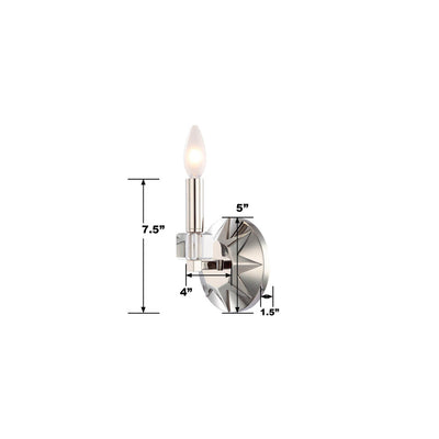 Carson 1 Light Polished Nickel Sconce Wall Sconce Crystorama