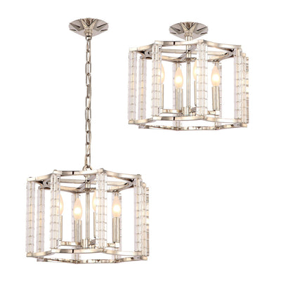 Carson 4 Light Polished Nickel Mini Chandelier Chandelier Crystorama