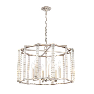 Carson 6 Light Polished Nickel Chandelier Chandelier Crystorama