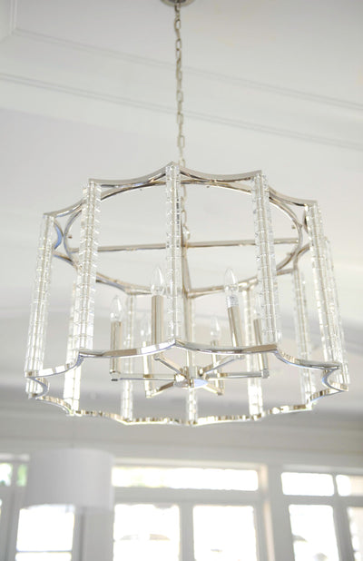 Carson 6 Light Polished Nickel Chandelier Chandelier Crystorama