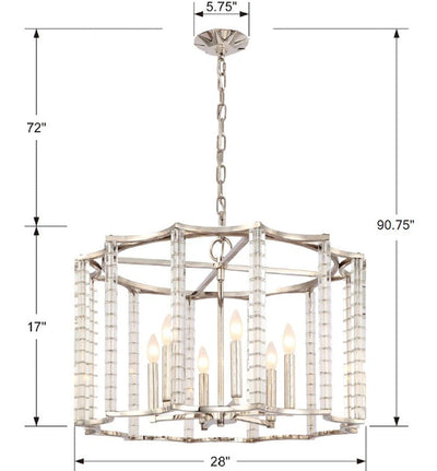 Carson 6 Light Polished Nickel Chandelier Chandelier Crystorama