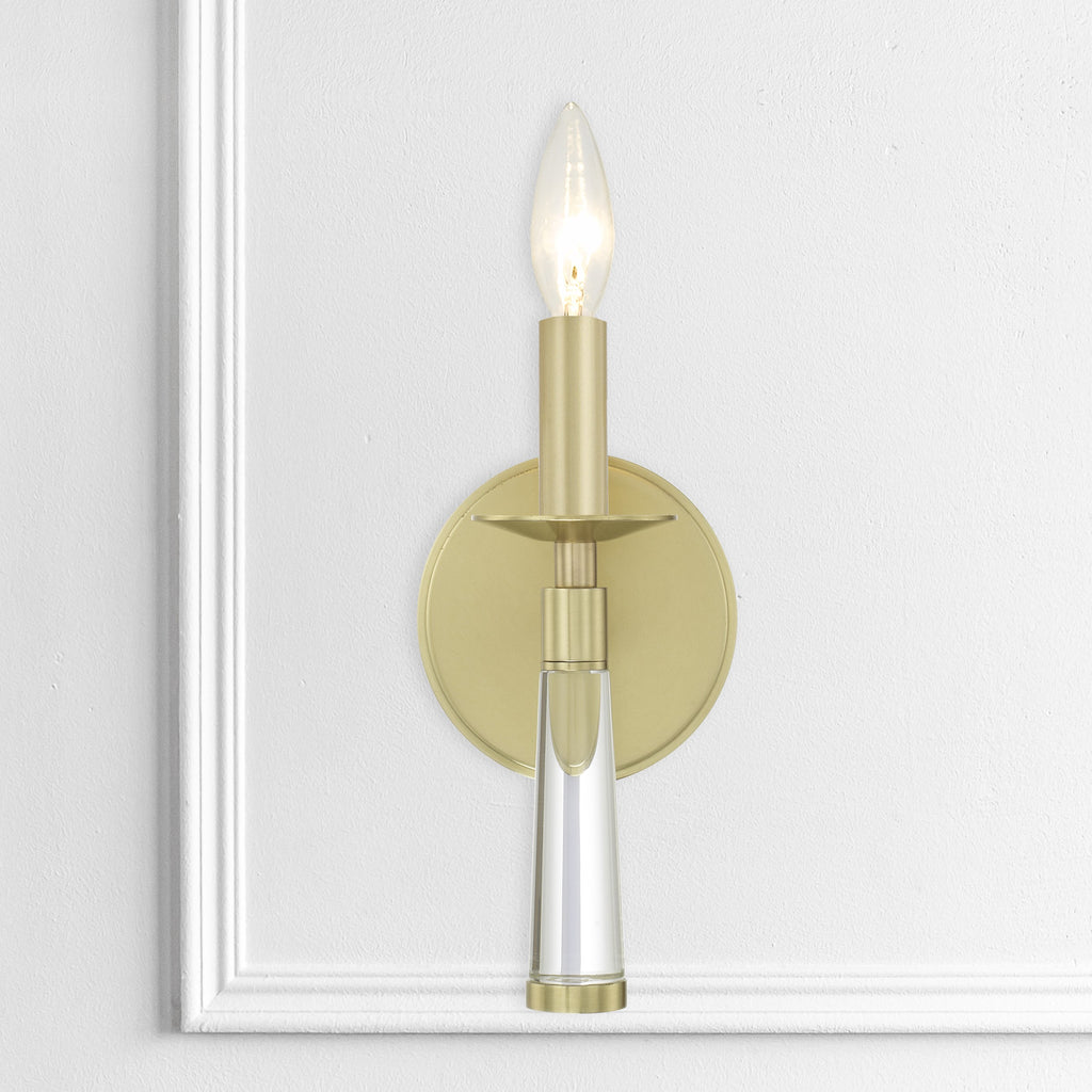 Baxter 1 Light Aged Brass Sconce Wall Sconce Crystorama