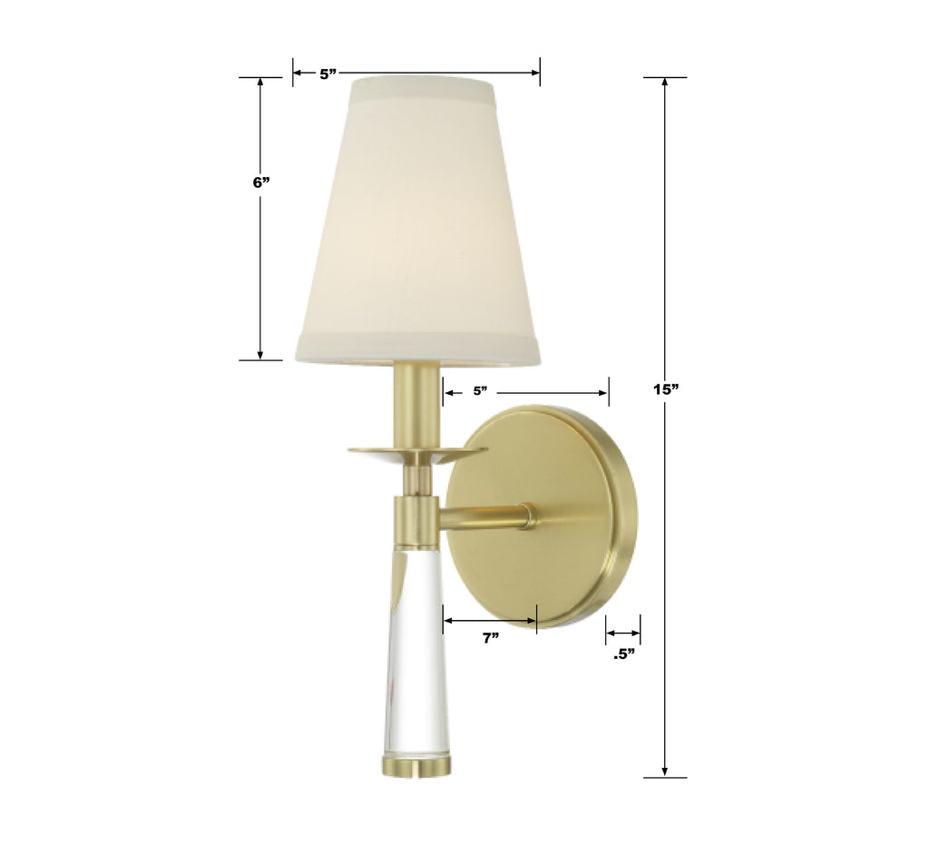 Baxter 1 Light Aged Brass Sconce Wall Sconce Crystorama