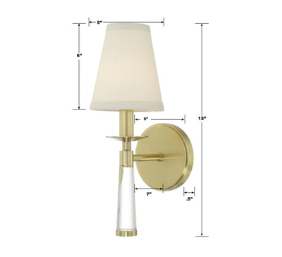 Baxter 1 Light Aged Brass Sconce Wall Sconce Crystorama