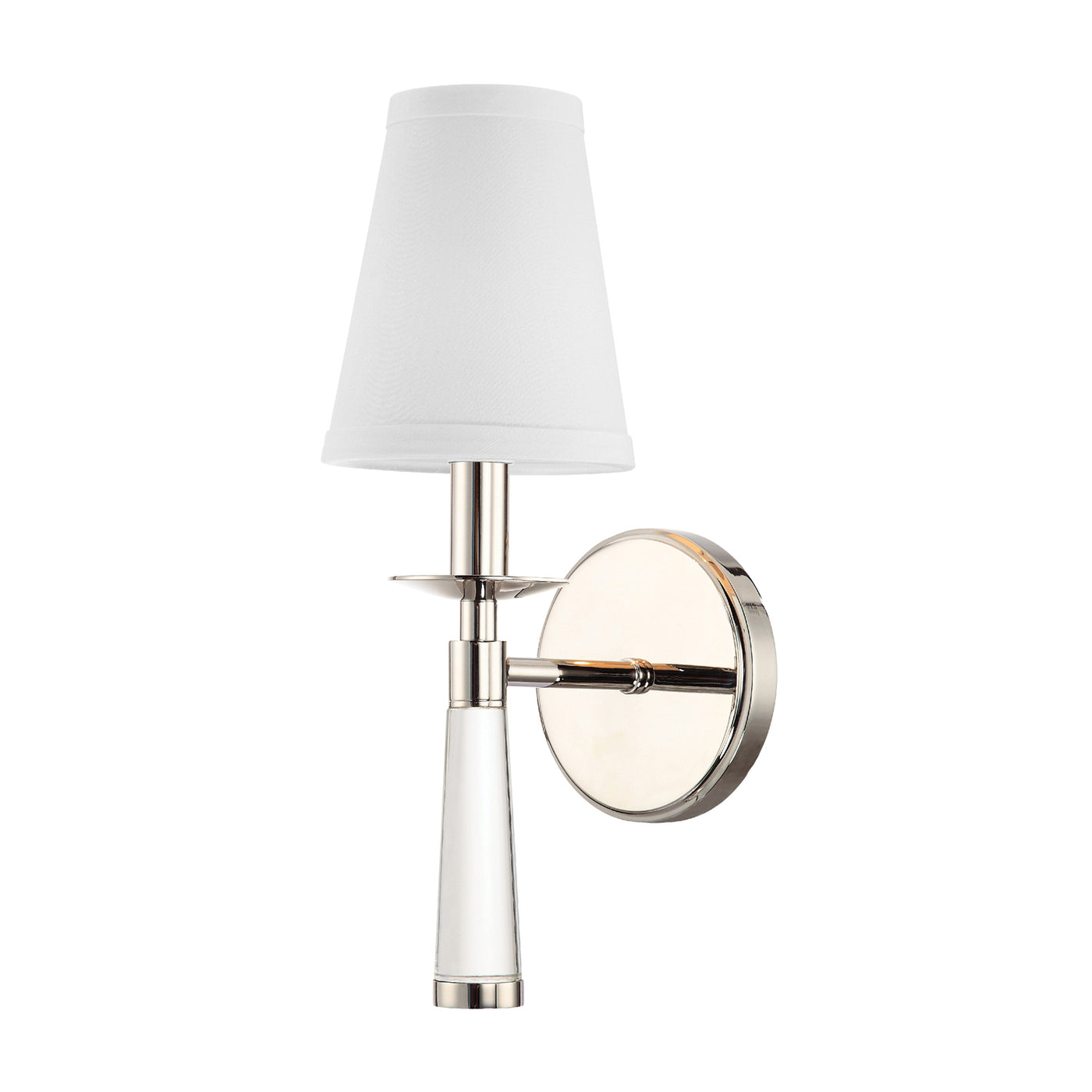 Baxter 1 Light Polished Nickel Sconce Wall Sconce Crystorama