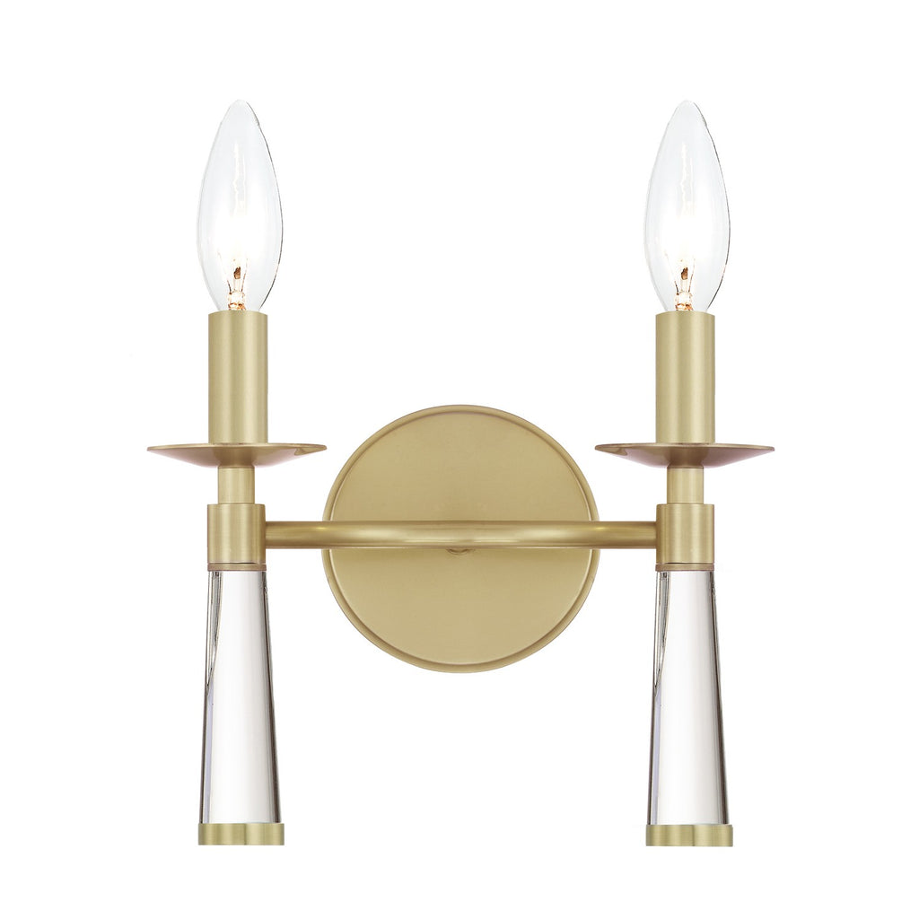 Baxter 2 Light Aged Brass Sconce Wall Sconce Crystorama