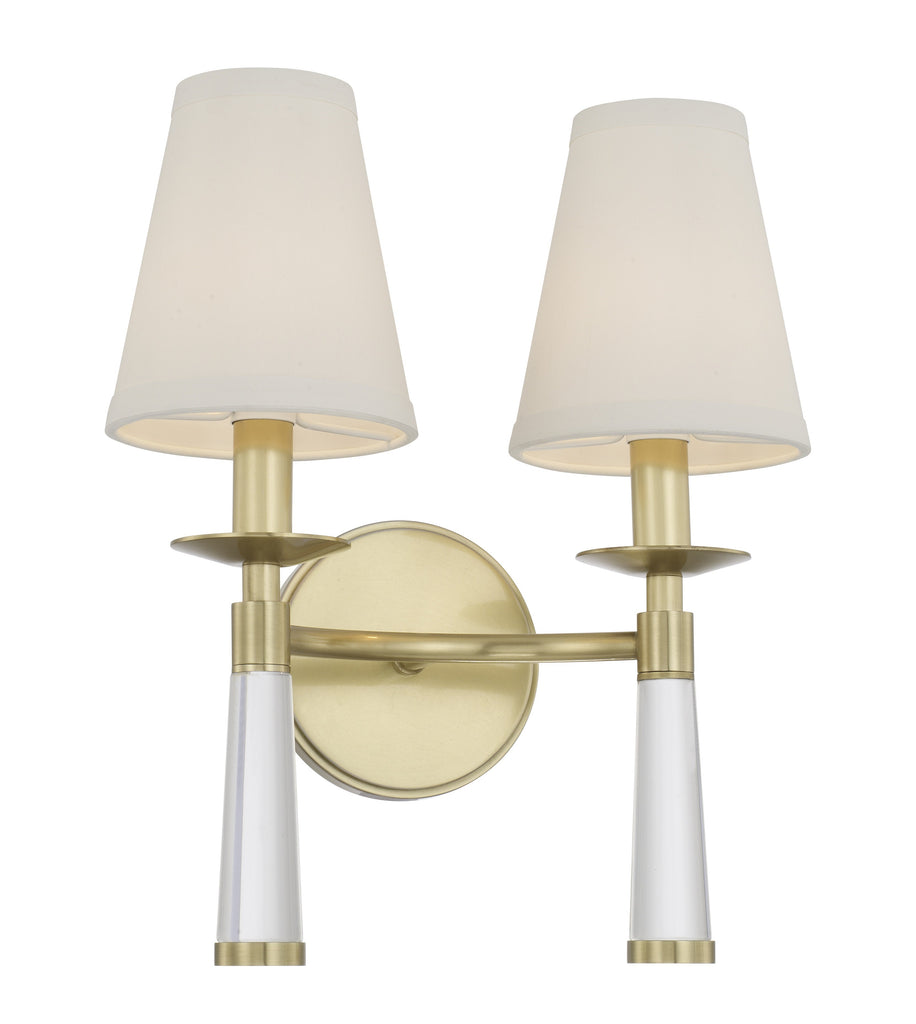 Baxter 2 Light Aged Brass Sconce Wall Sconce Crystorama