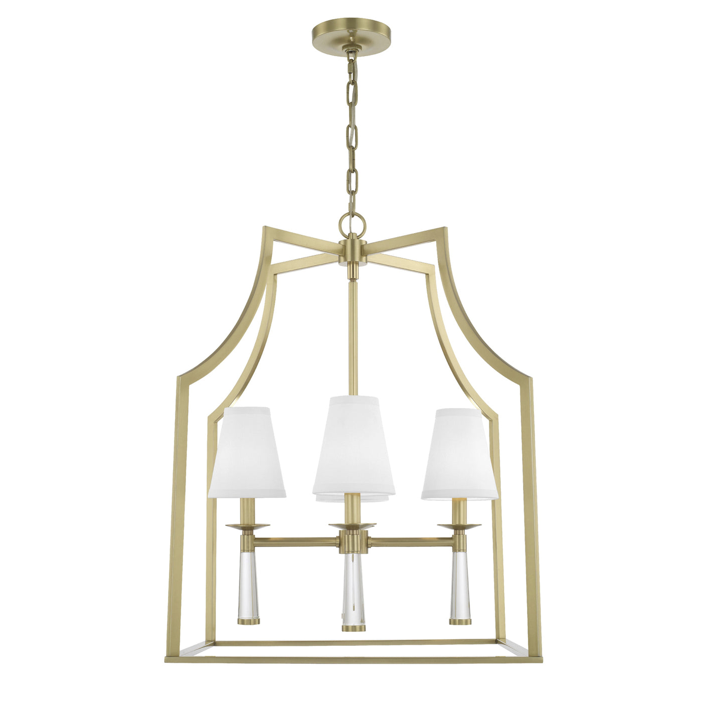 Baxter 4 Light Aged Brass Chandelier Chandelier Crystorama