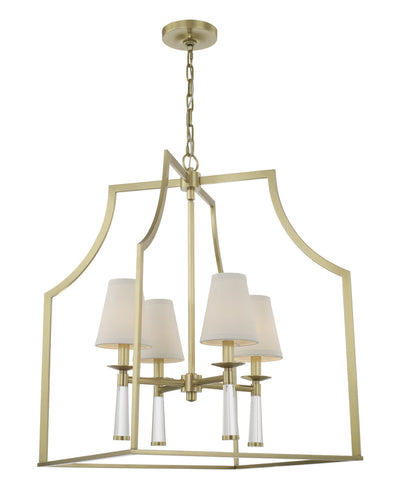 Baxter 4 Light Aged Brass Chandelier Chandelier Crystorama