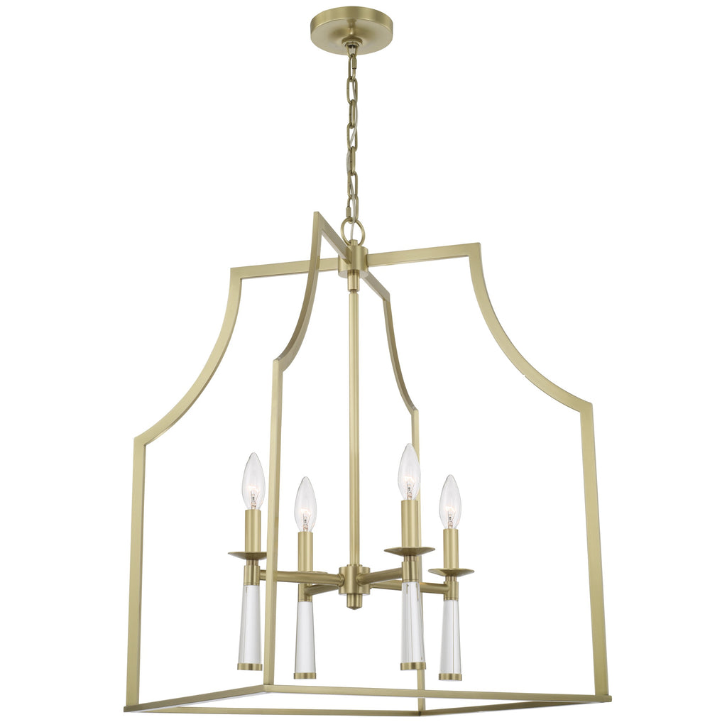 Baxter 4 Light Aged Brass Chandelier Chandelier Crystorama