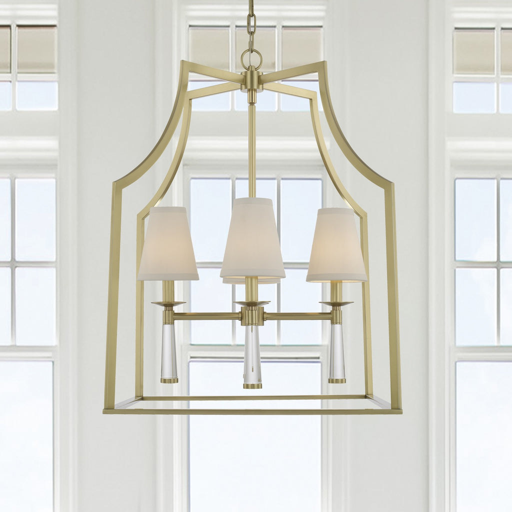 Baxter 4 Light Aged Brass Chandelier Chandelier Crystorama