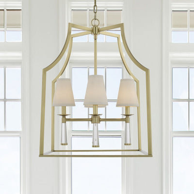 Baxter 4 Light Aged Brass Chandelier Chandelier Crystorama