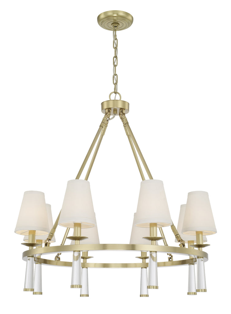 Baxter 8 Light Antique Aged Brass Chandelier Chandelier Crystorama