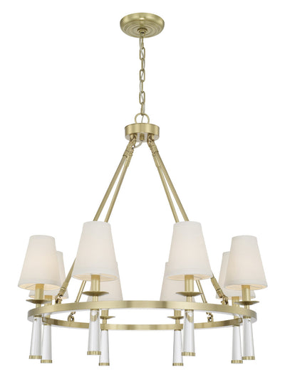 Baxter 8 Light Antique Aged Brass Chandelier Chandelier Crystorama